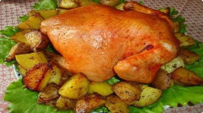 курица в духовке с картошкой
